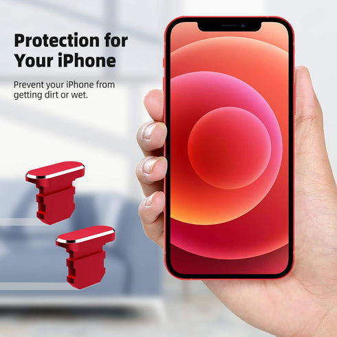 2 Pack Anti Dust Plugs for iPhone, 8 Pin Dust Cover with Mini Storage Box for Charging Port