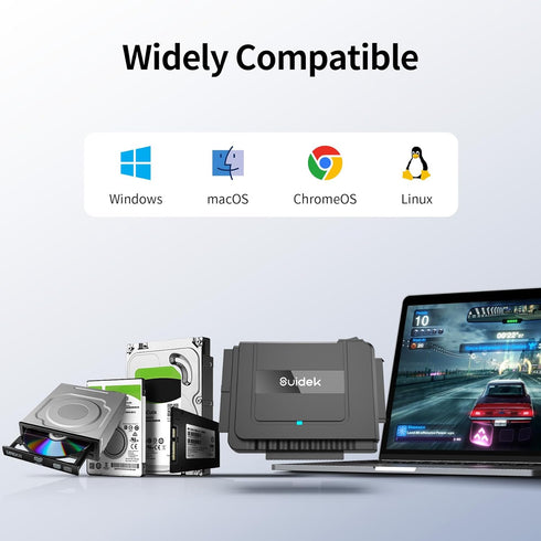 USB 3.0 to SATA IDE Adapter, External IDE Hard Drive Adapter for 2.5/3.5 inch HDD/SSD, IDE/SATA Converter Kit