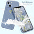 Cute Slim Shockproof iPhone 13 Case in Blue Grey with Wireless Charging Support and Protection.