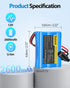 Xeanerol 12V 2600mAh Pack 12 Rechargeable Li-ion Battery with Charger, Bare Leads Wire Replacement Lithium Battery