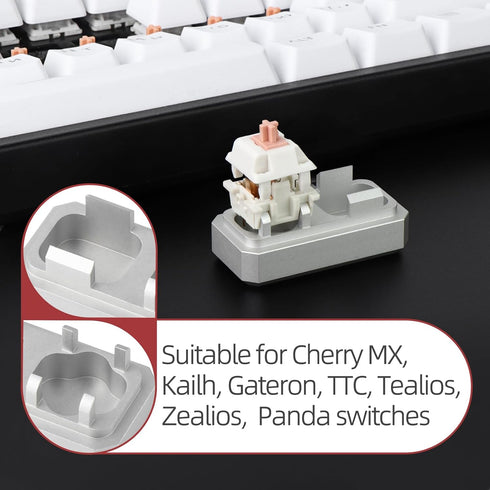 RUNJRX Switch Opener for Cherry MX, Akko, Gateron, TTC, Kailh Panda Mechanical Keyboard Switches (Silver)