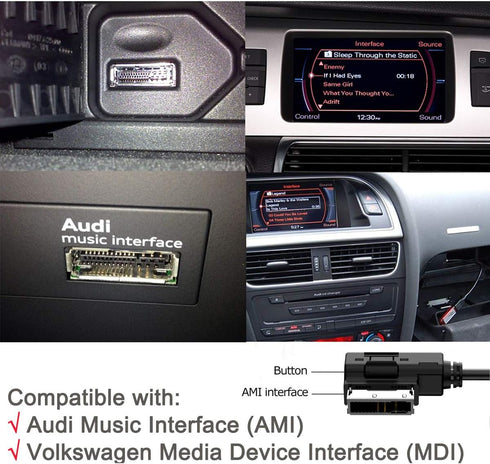 AMI to USB Type-C Charge Cable Adapter for Audi VW - Compatible with Samsung Galaxy S9, Note 9, LG V30, Google Pixel