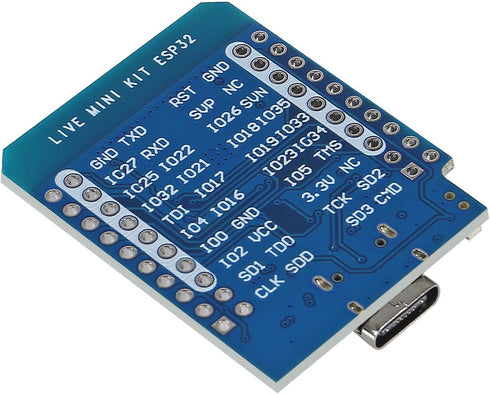 Type-C D1 Mini NodeMCU ESP32 ESP-WROOM-32 WLAN WiFi Bluetooth Development Board, 5V Compatible for Arduino