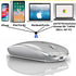 Rechargeable Wireless Bluetooth Mouse, Compatible with iPad Pro, MacBook, Chromebook, and Windows (Silver)
