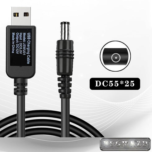 5V 12V 5.5mm 2.5mm 2.1mm USB to DC Voltage Step Up Converter Boost Cable for Powering Baby Car Camera, Dash Cam, GPS