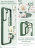 Dretal Galaxy S22 5G Case - Floral Military Grade, Slim Hard Back & Soft Edge + Tempered Glass Protector (Green)