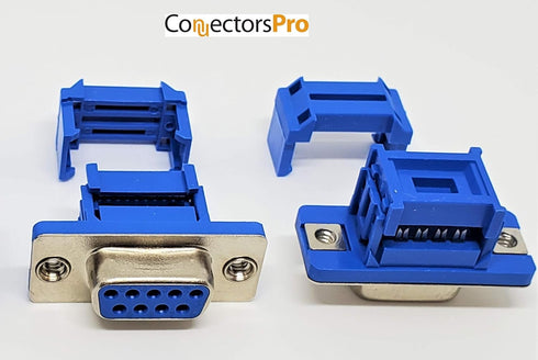 PC Accessories Connectors Pro 10-Pack - 2.54mm DB9 Female IDC Crimp Connector for 1.27mm Flat Ribbon Cable