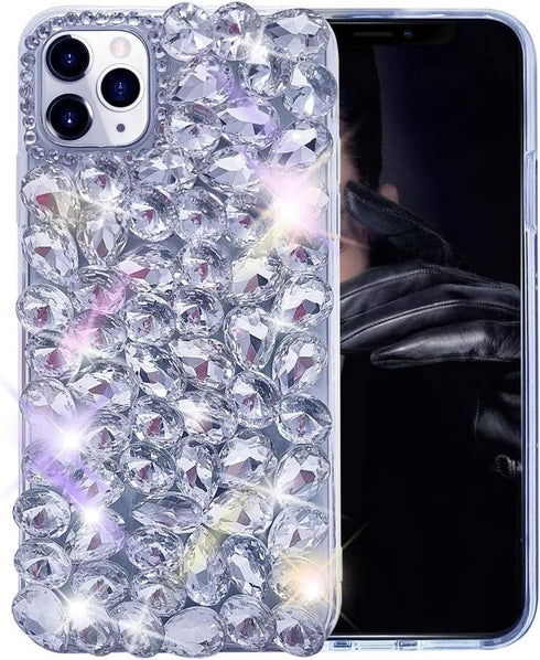 Bonitec Compatible with iPhone 13 Pro Max Case, 3D Glitter Sparkle Bling Luxury Shiny Crystal Rhinestone Cover
