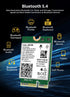 WiFi 7 Wireless Card Intel BE200 NGW, Bluetooth 5.4, 5800Mbps M.2/NGFF Network Support Windows 10/11 (64bit), Linux,