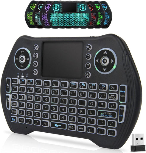 BL Mini Wireless Keyboard Remote Control with Touchpad Mouse Combo, Backlit 2.4GHz Mini Keyboard Wireless USB Dongle