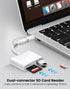 SD Card Reader for iPhone iPad, 3-in-1 SD Adapter with Dual Slots & USB Port, Memory Card Adapter