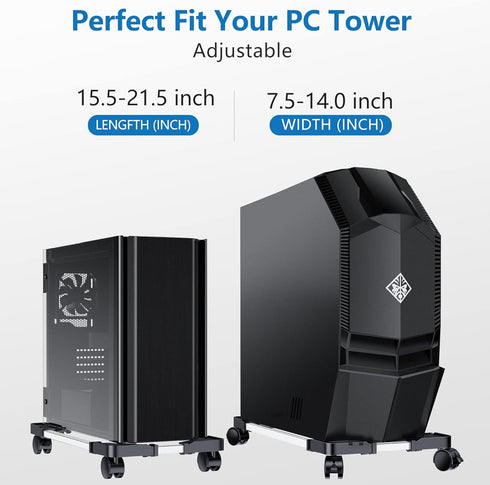 LABOBOLE Computer Tower Stand - Adjustable PC Stand for Most Desktop Towers - Elevate and Organize Your Desktop