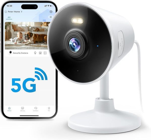 5G & 2.4G Indoor/Outdoor Security Camera for Home, Baby, Elder, Dog, Pet with Phone App and Color Night Vision