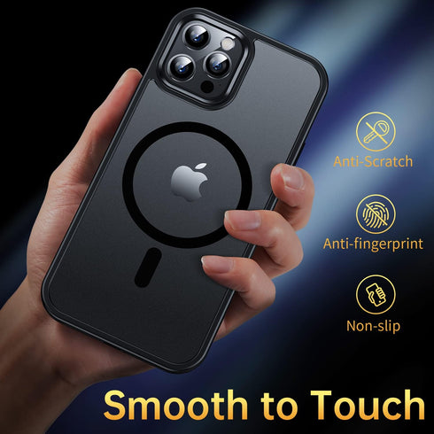 Magnetic Case for iPhone 12/12 Pro, Military Grade Drop Tested, Compatible with MagSafe, Shockproof Black