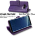 MONASAY Wallet Case for Galaxy S8, 5.8-inch, RFID Blocking, Purple Flip Folio with Screen Protector