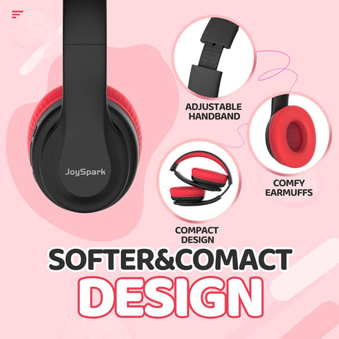 85/94dB 60 5.3, Headsets JoySpark Kids Bluetooth Headphones, Lightweight Wireless Headphones for Kids, Volume Limited