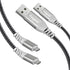 Fasgear 16ft PS4 Micro USB Cable, 2 Pack Long Braided Fast Charging Data Sync Cord for Playstation 4, Xbox One (Black)