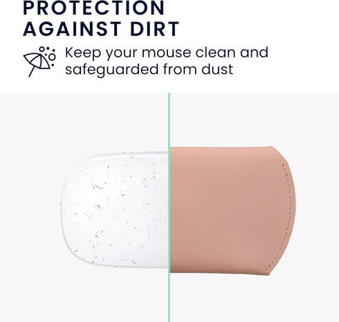 kwmobile Mouse Pouch for Apple Magic Mouse 1/2 & Logitech Pebble Wireless Case, PU Leather - Dusty Pink