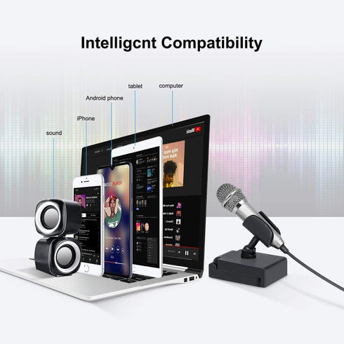Uniwit Mini Portable Vocal/Instrument Microphone for Voice Video Recording Singing,Vlogging, Podcasting,Tiny Microphone