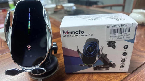 Memofo Wireless Car Charger Mount, 15W Fast Auto-Clamping Phone Holder for iPhone 14 13 12 11 Pro Max, Samsung