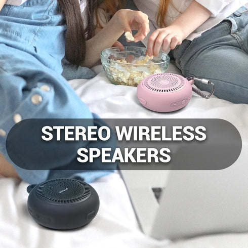 Bluetooth Shower Speaker Waterproof, Small Portable Wireless Speaker with Clip, Powerful Bass, Colorful Lights, TWS