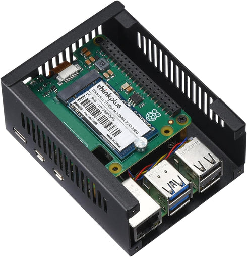 iUniker 5, 5 M2 Metal Case for Raspberry Pi Support Pi Active Cooler, Support PCIe to NVMe Shield PCIe Peripheral