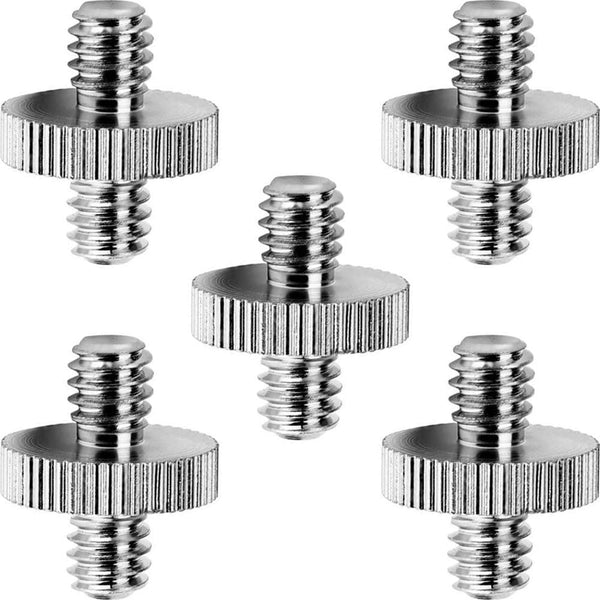 Anwenk Standard 1/4"-20 Male to 1/4"-20 Male Threaded Tripod Screw Adapter, 5 Pack