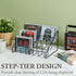 MyGift 3-Tier Modern Matte Black Metal Wire CD Storage Rack, Tabletop Media Organizer, Set of 2