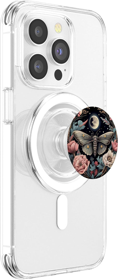 Moth Moon Flowers Astrology PopSockets PopGrip for MagSafe