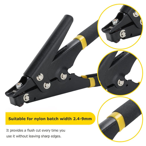 FTVOGUE Nylon Cable Tie Tension Plastic Zip Tie Fastening and Cutting Tool in Black