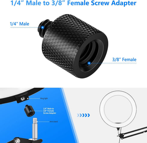 Neewer Camera Screw Adapter, 22 Pieces 1/4” to 1/4” and 1/4” to 3/8” Tripod Mount Screw Adapter Converter Set