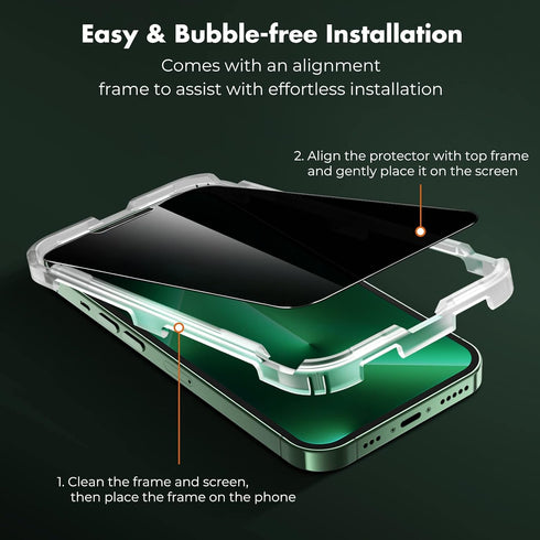 UNBREAKcable Privacy Screen Protector for iPhone 13 Pro Max & 14 Plus, 9H Hardness, True 28° Anti Spy, Easy Install - 2