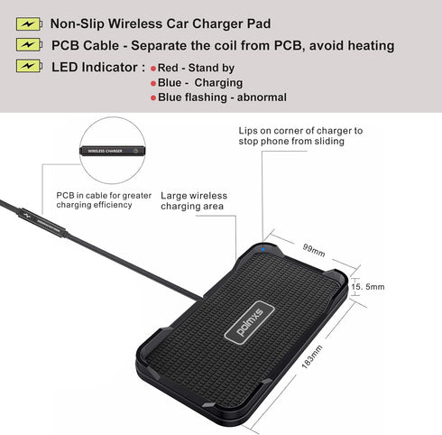 POLMXS 15W 11/12/12/14/15 S21/S22/S23/24 (C12Y) Wireless Charger Car Charging pad, Fast Wireless Phone Charger Cell