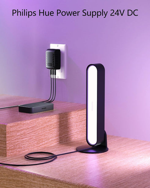 Replacement Philips Hue Power Supply 24V DC Plug for Hue Play Bar, Light Strip Plus, HDMI Sync Box, Light Bulb