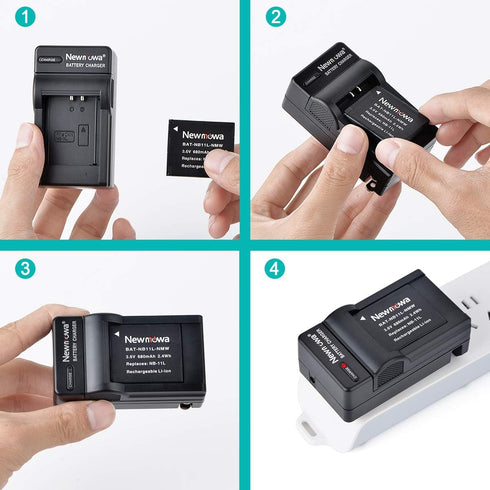 Newmowa NB-11L/NB-11LH Replacement Battery and Charger Kit (2-Pack) for Canon PowerShot A2300 IS, A2400 IS, A2500,