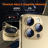 2 Pack Gold Camera Lens Protector for iPhone 15 Pro Max/Pro & 14 Pro Max/Pro, Aluminum Alloy Sapphire Glass, Anti-Drop.