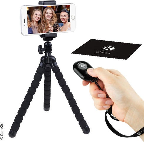 CamKix Flexible Cell Phone Tripod and Bluetooth Remote Control Camera Shutter - for