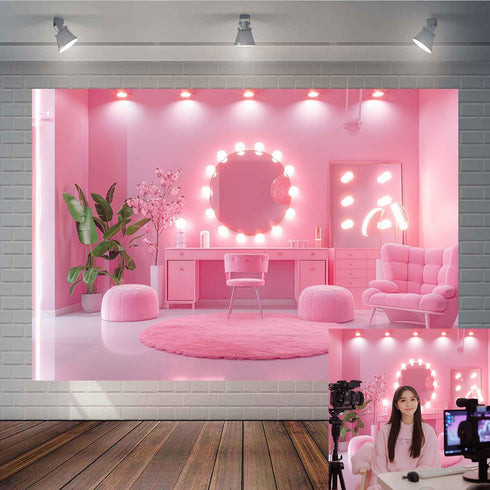 TOAOFY 7x5FT Makeup Backdrop Makeup Room Photo Backdrop Live Streaming Background for Woman