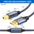 40ft, USB Printer Cable High Speed A to B Cord Compatible for Keyboard, MacBook, Printers and Scanners - Gray