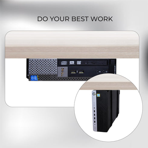 HumanCentric SFF Under Desk PC Mount and Wall Mount Bracket for Small Form Factor Desktop Tower, Adjustable Computer
