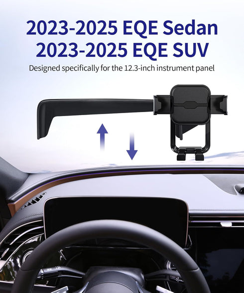 Masergogo 2023-2025, 12.3" 360 Car Phone Holder for Mercedes Benz EQE Sedan/EQE SUV Screen Fixed Clip, Auto Accessories