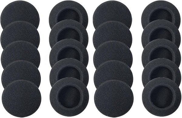 20 Pack Foam Ear Cushions Replacement for Plantronics Headphones, Standard Size Office Telephone Headsets, Black