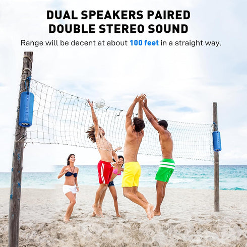 MIATONE Portable Outdoor Bluetooth Speakers, Waterproof, Blue