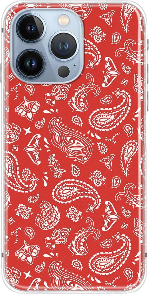 Blingy's for iPhone 13 Pro Case (6.1 inch), Fun Bandana Style Tribal Ethnic Pattern Paisley Art Soft TPU Protective