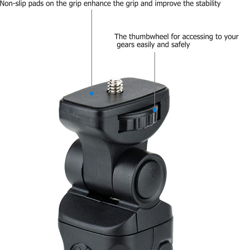 Portable Mini Shooting Grip Tripod for Sony ZV-E10 ZV-1 A6700 A6600 A6500 A6400 A6300 A6100 A7C RX100VII, Canon R7 R10