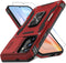 DEERLAMN Samsung Galaxy S24 Case - Red, Military Grade Shockproof, Slide Camera Cover + Screen Protector, Rotated Ring