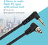 3.5 mm 14 Inch PC1 (1 Foto&Tech to Male Flash PC Sync Cable, Coiled Cord with Screw Lock, Compatible with Nikon Canon