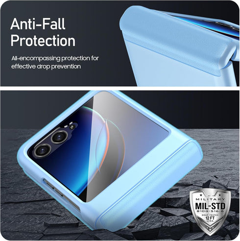 Shop Motorola Razr Plus Case 2023 - Ultra Thin Matte PC, Built-in Screen Protector, Magnetic Hinge Protection (Sky Blue)