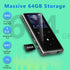 AiMoonsa 64GB MP3 5.2, Player with Bluetooth Music Player with Built-in HD Speaker, FM Radio, Voice Recorder, HiFi