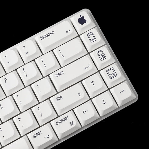 YMDK 127 Ultra-slim Mac Style MX Low Profile Dye Sub PBT Keycaps for 61 64 68 75 84 87 96 108 Layout Mechanical